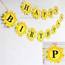 Unfollow birthday banner fabric to stop getting updates on your ebay feed. Taoup Yellow Sunflowers Happy Birthday Banners Fabric For Kids Party Decorations Baby Shower Boys Favors Paper Flags And Banners Shopee Philippines