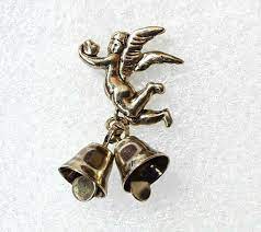 Angel Wings Lapel Hat Pin Heart And Two Bells Hat Pins Lapel Pin