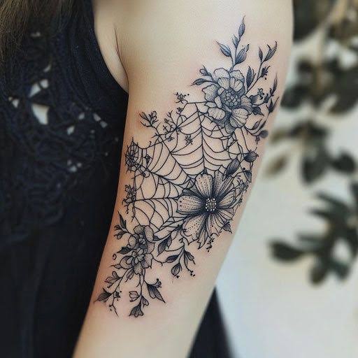 Spider Web Elbow Tattoo Tattoo Vector Collection
