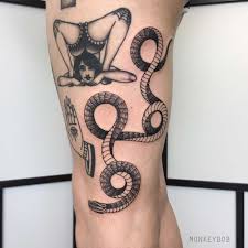 Snakes are best known as a representation for desire, sinning and temptations. Leg Minimalist Snake Tattoo Novocom Top