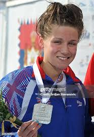 Georgia Barton of Great Britain competes to win bronze medal in girls...  News Photo