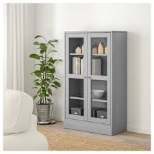 Havsta Vitrine Mit Sockel Grau Klarglas Ikea Osterreich Glass Cabinet Doors Glass Door Ikea