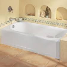 One piece bathtub shower unit. American Standard Princeton Luxury Ledge 5 Ft Americast Left Hand Drain Drop In Rectangular Bathtub In White 2394 202 020 The Home Depot Soaking Bathtubs American Standard Bathtubs Bathtub