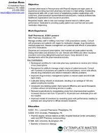 Free Pharmacist Cv Resume Template Example Cv Template Master
