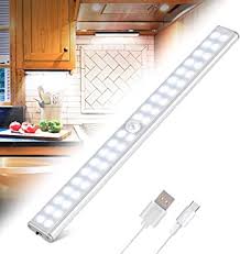 Illuminating your countertops not only makes them look great but also allows you to see better as you prep fruits and vegetables while cooking. Under Motion Sensor Cabinet Lights 40led Usb Rechargeable Closet Light With Stick On Magnetic Strip For Wardrobe Closet Cabinet Kitchen Cupboard White 4 Modes Amazon Co Uk Lighting