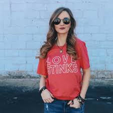 Valentine's day freezer paper stencil tee. Love Stinks Graphic Tee Valentines Day T Shirt Red Graphic Tees Lufli Boutique