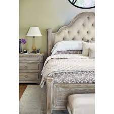 82.125 w x 94 d x 76 h. Bernhardt Campania 4pc Upholstered Panel Bedroom Set In Weathered Sand