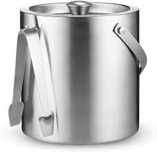 Hold a party's worth of wines, beers and sodas in a chilling ice bath. Amazon Com Double Wall Stainless Steel Insulated Ice Bucket With Lid And Ice Tongs 3 Liter Included Strainer Keeps Ice Cold Dry Comfortable Carry Handle Great For Home Bar Chilling Beer Champagne