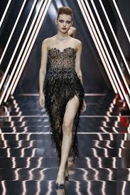 Black Tulle Cocktail Dress Featuring A Structured Bodice And Devore Ostrich Feather Draped Skirt Embellished With Sil Dresses Black Gown Dress Wonderful Dress
