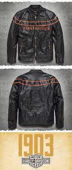 The Washed And Waxed Leather Drives Home An Understated Vintage Look Harley Davidson Men S D Harley Davidson Leather Jackets Leather Jacket Harley Davidson
