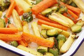 The lunch is similar to a normal sunday roast but much, much bigger. Easy Christmas Vegetable Traybake Easy Peasy Foodie
