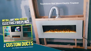Once you have your housing, open the package and find the stencil for cutting out drywall. How To Retrofit 50 Touchstone Electric Fireplace With Duct Vents Wall Mounted Fireplace Install Youtube