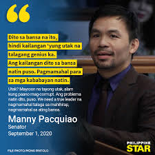 Senator manny pacquiao met with vice president leni robredo twice before leaving for the united states, according to a report on 24 oras on tuesday. Philippine Star Senator Manny Pacquiao Believes The Facebook