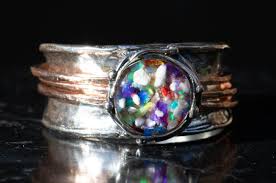 Buy customized, unique & personalised pet cremation & keepsake jewelries for your pets ashes online at an affordable price. Two Tone Spin Ring Spirit Pieces Memorial Glass Jewelry