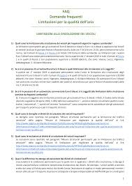 Veicoli destinati al trasporto l'art. Https Www Conftrasporto It Allegati Upload File 5db17b958a1c5 Faq Limitazioni Qualit C3 A0 Aria Pdf