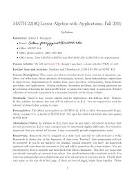 Math 2210q Linear Algebra With Applications Fall 2016