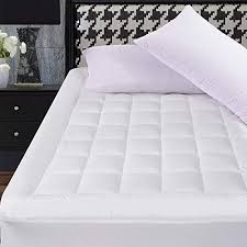 Oboey Mattress Pad Cover Cotton Breathable Top Pillow Top With Snow Down Alternative Fill Cooling Mattress Topper Quilted 8 21 Fitted Deep Pocket Mattress Best Mattress Queen Mattress Size Mattress Pad