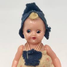 Vintage Giocattoli Brevettati Galetti Celluloid Doll, Two Roosters Mark,  Italy