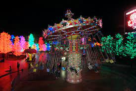 Here you can see digital light trees, giraffes and zebras. City Of Digital Lights Theme Park 7 Home Is Where My Heart Is