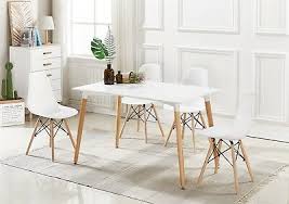 Dinning table set jetzt bestellen! Eiffel Halo Dining Set Table Rectangle Large 4 Chairs White Wooden Modern Home 140 00 Picclick Uk