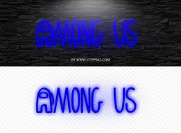 Hd Blue Neon Logo Among Us Crewmate Png Citypng