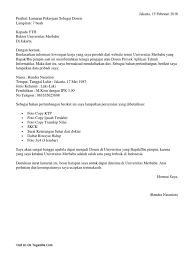 Contoh Surat Lamaran Kerja Dosen Di Universitas Surat Universitas Pimpinan