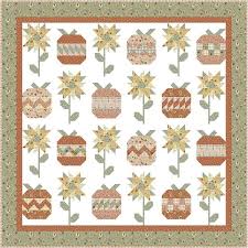 Fall Garden Quilt Kit - fabric by Susan Winget and pattern by LaVonne Jackson for Riley Blake - 84" x 84"