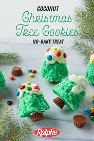 Coconut Christmas Tree Cookies Ralphs Recipe Christmas Tree Cookie Recipes Christmas Tree Cookies Christmas Sweets