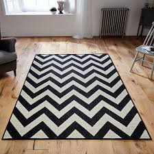 Black And White Kitchen Mat Malmo Rugs 1503 X Free Uk Delivery Zig Zag Rug White Rug Black White Rug