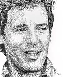 Bruce Springsteen sketch detail T-Shirt by Dario Lo Iacono