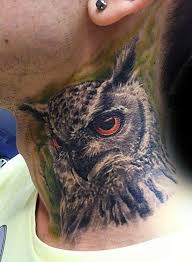 Realistic Bird Of Prey Tattoo 30 Owl Neck Tattoo Designs For Men Bird Ink Ideas Owl Neck Tattoo Neck Tattoo Tattoo Designs Men