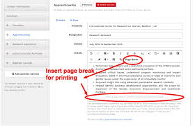 how to add a page break to your pdf resume