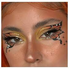 I had intended on matching it with an all blue outfit. Acrylic Jewelry Golden Birdwing Butterfly Face Paint