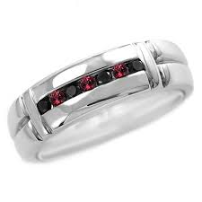 Black And Red Wedding Rings For Him Men S Black Diamond Red Ruby Channel Wedding Ring Rings Mens Wedding Bands Black Diamond Wedding Bands Diamond Wedding Bands