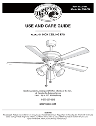 If for some reason you cannot locate the manual then please leave a comment. Hampton Bay Xxx Xxx Al958 Bn Use And Care Manual Pdf Download Manualslib