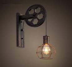 The little brass tubes coming out from. Iron Wheel Loft Style Wall Lamp American Country Bedside Light Fixtures For Bar Cafe Home Lightin Industrial Wall Lamp Industrial Wall Lights Pulley Wall Light