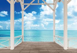 Fototapete Terrasse Karibik Sudsee Meer Blick 254x366 Xxl Poster Wandbild Tapete Fototapete Deko Wand Fotomotive
