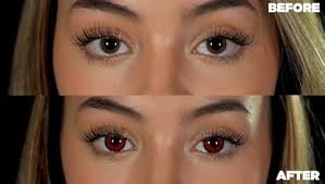 DESIGNLENSES, Lenti colorate rosse e nere, senza gradazione, 1 paio (2  pezzi), Lenti da 17 mm per effetto occhi grandi + custodia per lenti "Tokyo  Ghoul" : Amazon.it: Salute e cura della persona