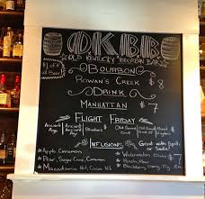 Find a sturdy table, and cover with a tablecloth, burlap, or covering if the table isn't up just make sure to line them up with the correct tasting note sign in front. Bourbon Across America Visits Old Kentucky Bourbon Bar