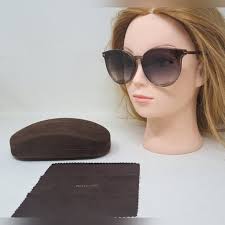 NEW Tom Ford Women's Sunglasses TF807 K Oval Transparent Brown/Gold  63-17-145