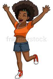 Happy Black Woman Cartoon Vector Clipart Friendlystock Happy Black Black Women Women