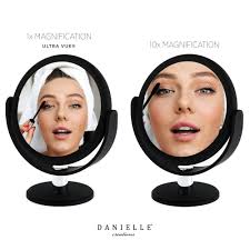 Amazon.com : Danielle Creations Soft Touch Black Round Vanity Mirror, 10X  Magnification : Beauty & Personal Care