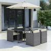 Faro 4 seater black cube dining set. 1