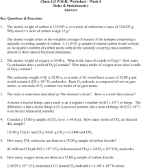 Chem 115 Pogil Worksheet Week 4 Moles Stoichiometry Answers Pdf Free Download