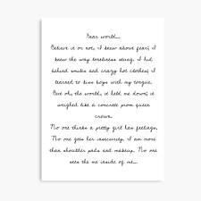 In many parts (especially the speaking parts) the timing is rather odd. The Me Inside Of Me Heather The Musical Lyrics Metal Print By Meowdeer123 Redbubble
