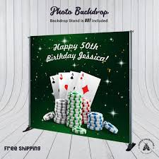 Casino Birthday Backdrop Gambler Backdrop Las Vegas Theme Step Repeat Backdrop Quick Turnaround 48 Hours Birthday Backdrop Casino Birthday Vegas Theme