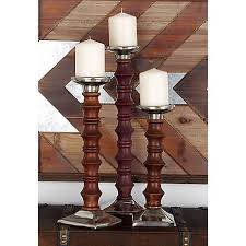 Also set sale alerts and shop exclusive offers only on shopstyle. Harper Willow Traditional Brown Wood And Aluminum Pillar Candle Holder Set Of 3 12 In H 15 In H 18 In H At Tractor Supply Co