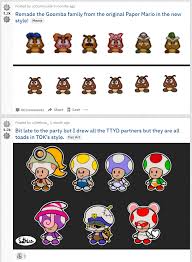 Pjiggles On Twitter I Normally Don T Use Reddit But I Checked Out The Paper Mario Reddit Today And Had A Good Time Inspired by the goomba family in paper mario, there now are large number of goombas that play a role as friendly npcs found in a town called 15.11.2020 · paper goombas are paper forms of goombas that appear as enemies in mario & luigi: paper mario reddit