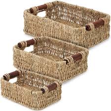 If you can't see clutter, is it really there? Juvale Woven Wicker Baskets With Handles In 3 Sizes For Home Organization 3 Pack Buy Online In Bahamas At Bahamas Desertcart Com Productid 218610185