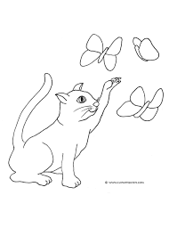 Funny Cat Clip Art Cat Coloring Pages Cat Catching Butterflies Cat Coloring Page Baseball Coloring Pages Coloring Pages